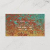 Copper Turquoise Metallic Texture Monogram Initiaa Visitekaartje (Achterkant)
