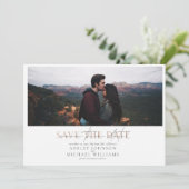 COPPER TYPOGRAPHY Photo Weddenschap Save the Date Kaart (Staand voorkant)
