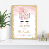 Copper Unicorn Birthday Welkomstsignalen Poster
