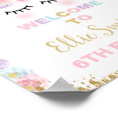 Copper Unicorn Birthday Welkomstsignalen Poster (Hoek)