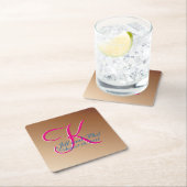 Copper Wedding Monogram Kartonnen Onderzetters (Insitu)