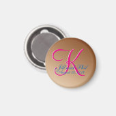 Copper Wedding Monogram Magneet (Voorkant / Achterkant)
