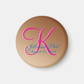 Copper Wedding Monogram Magneet (Voorkant)