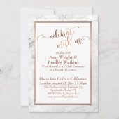 Copper White Marble Celebrate met Us Wedding Fun Kaart (Voorkant)