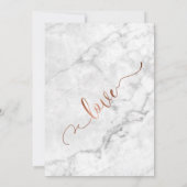Copper White Marble Celebrate met Us Wedding Fun Kaart (Achterkant)