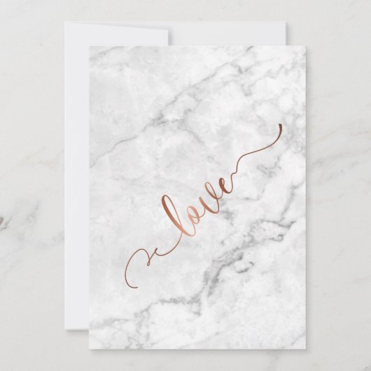 Copper White Marble Celebrate met Us Wedding Fun Kaart (Achterkant)