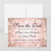 Copper Winter Wonderland Elegant Bewaar de datum Aankondigingskaart (Voorkant / Achterkant)