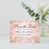 Copper Winter Wonderland Elegant Bewaar de datum Aankondigingskaart (Staand voorkant)