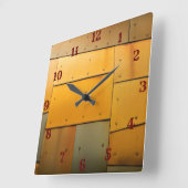 Copperbrass Sheet Metal Abstract Vierkante Klok (Hoek)