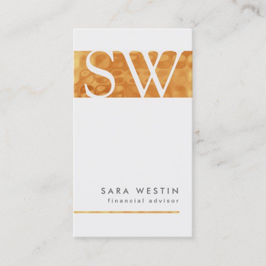 CopperTiles FinancieelAdviseur Monogram BusinessCa Visitekaartje (Voorkant)