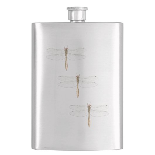 Coppery Emerald Dragonfly Hip Flask Flacon (Voorkant)