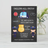 Cops en Robbers Birthday Chalkboard Kaart (Staand voorkant)