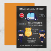 Cops en Robbers Birthday Chalkboard Kaart (Voorkant / Achterkant)