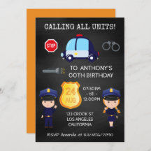 Cops en Robbers Birthday Chalkboard