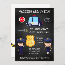 Cops en Robbers Birthday Chalkboard voegen foto to