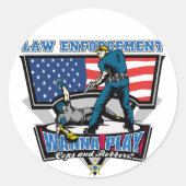 Cops en Robbers Ronde Sticker (Voorkant)