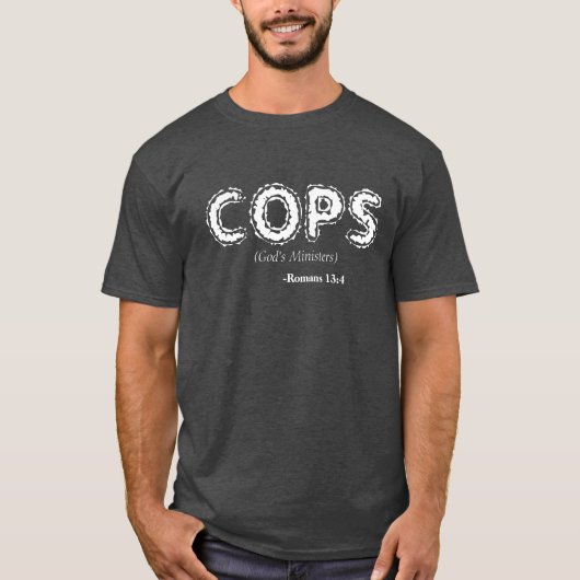 COPS God's ministers Bijbelcitaat past het aan T-shirt (Voorkant)