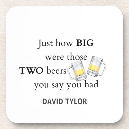 Cops Joke, hoe groot... Drankjes Onderzetter (Voorkant)