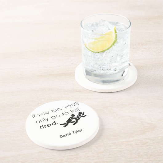 Cops Jokes Zandsteen Onderzetter (Zijkant)