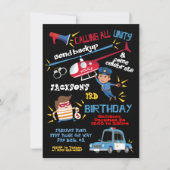 Cops & Robbers Birthday Party Invitation Kaart (Voorkant)