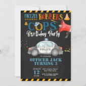 Cops & Robbers Birthday Party Invitation Kaart (Voorkant)