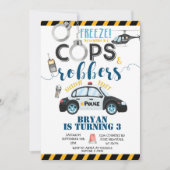 Cops & Robbers Birthday Party Invitation Kaart (Voorkant)