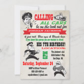 Cops & Robbers Birthday Party Invitation Kaart (Voorkant)