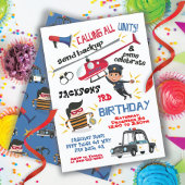 Cops & Robbers Birthday Party Invitation Kaart