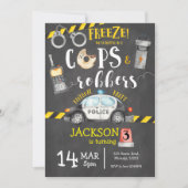 Cops & Robbers Birthday Party Invitation Kaart (Voorkant)