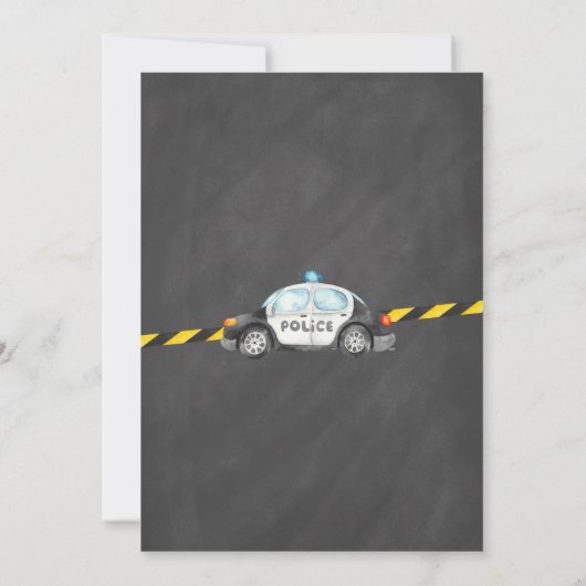 Cops & Robbers Birthday Party Invitation Kaart (Achterkant)