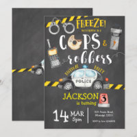 Cops & Robbers Birthday Party Invitation