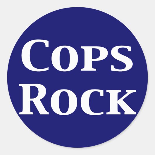 Cops Rock Cadeaus Ronde Sticker (Voorkant)