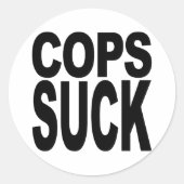 Cops Suck Ronde Sticker (Voorkant)
