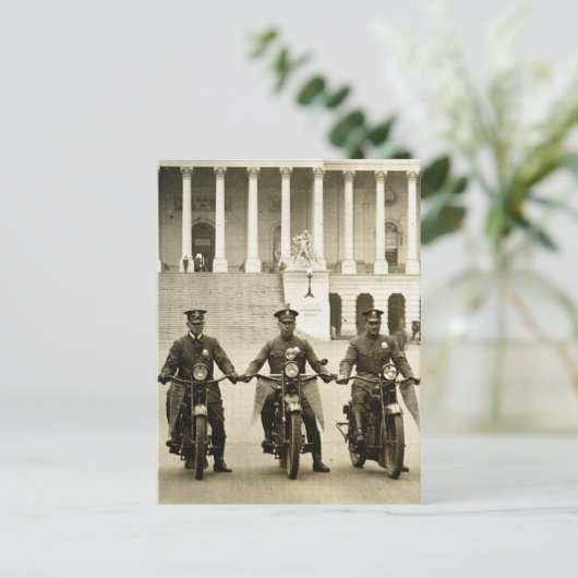  Cops van de Motorfiets 1920s Briefkaart (Staand voorkant)