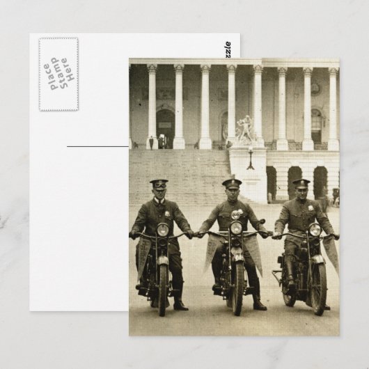  Cops van de Motorfiets 1920s Briefkaart (Voorkant / Achterkant)