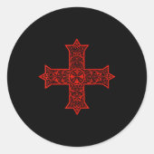 Coptic Cross Coptic Orthodox Church Eastern Christ Ronde Sticker (Voorkant)