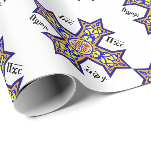 Coptic Cross Kerstmis Cadeaupapier (Rol Hoek)