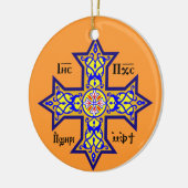 Coptic Cross-kerstversiering Keramisch Ornament (Links)