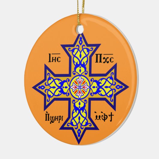 Coptic Cross-kerstversiering Keramisch Ornament (Links)
