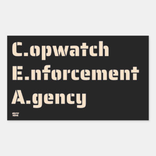 "COPWATCH ENFORCTION AGENCY" grappige politie Rechthoekige Sticker
