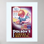 Copy 1930 Old Ad - India: Polson's Koffee & Butter Poster (Voorkant)