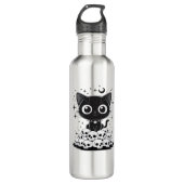 Copy of Cat Skulls Creepy Cute Kitty Goth Black Al Waterfles (Voorkant)