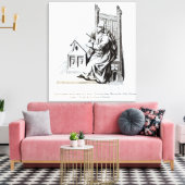 Copyist die op een blad van Vellum schrijft Canvas Afdruk (Insitu (Woonkamer))