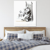 Copyist die op een blad van Vellum schrijft Canvas Afdruk (Insitu (Slaapkamer))