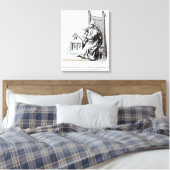 Copyist die op een blad van Vellum schrijft Canvas Afdruk (Insitu (Slaapkamer))
