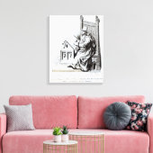 Copyist die op een blad van Vellum schrijft Canvas Afdruk (Insitu (Woonkamer))