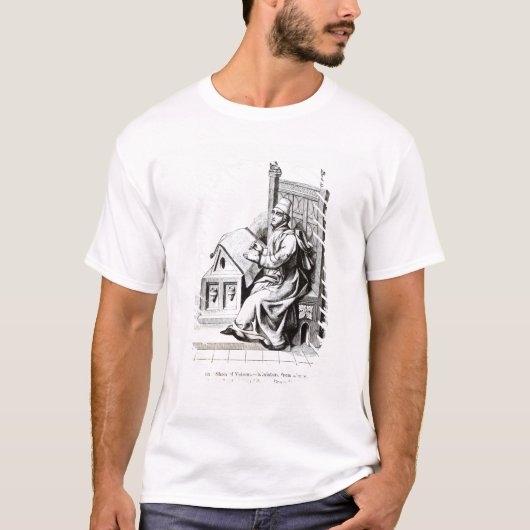 Copyist die op een blad van Vellum schrijft T-shirt (Voorkant)