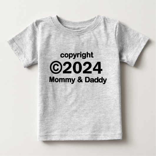 Copyright 2020 mama en papa Baby T-shirt (Voorkant)