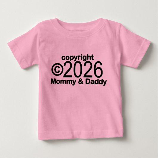 Copyright 2022 Moeders en vaders baby T-shirt (Voorkant)