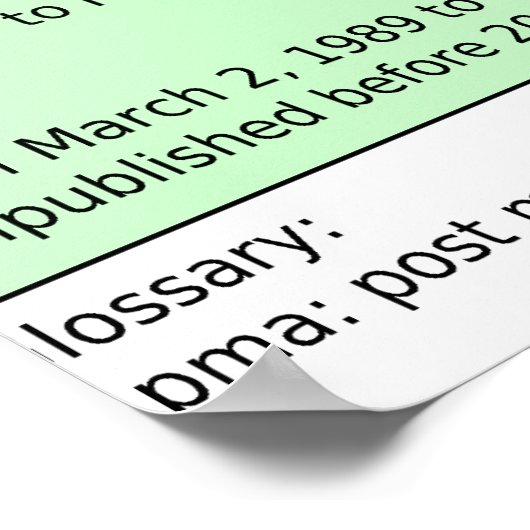 Copyright Duur in het Schema van de Verenigde Stat Poster (Hoek)